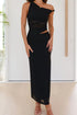 'Dramatique' Asymmetrical Sleeveless Dress - Celes Fashion